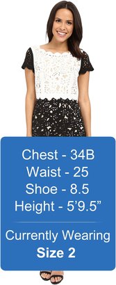 NUE by Shani Fit & Flare Laser Cutting Dress w/ Popover