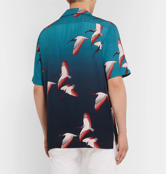 Paul Smith Camp-Collar Printed Tencel and Linen-Blend Shirt - Men - Blue