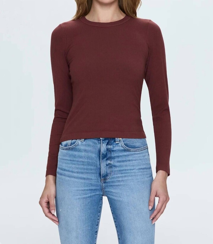 Pistola Denim Bailey Long Sleeve Top In Terra
