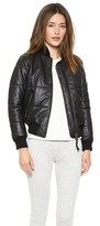 Thumbnail for your product : Lot 78 Lot78 Padded Leather Bomber Jacket