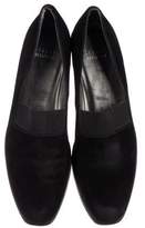 Thumbnail for your product : Stuart Weitzman Suede Round-Toe Loafers
