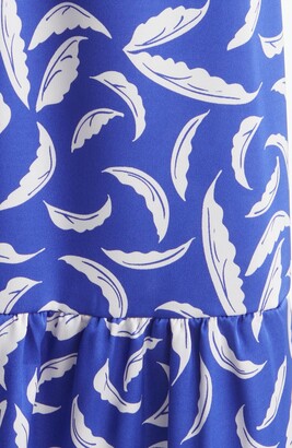 Tahari ASL Leaf Print Stretch Charmeuse Maxi Dress