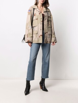 Semi-Couture Camouflage Print Military Jacket