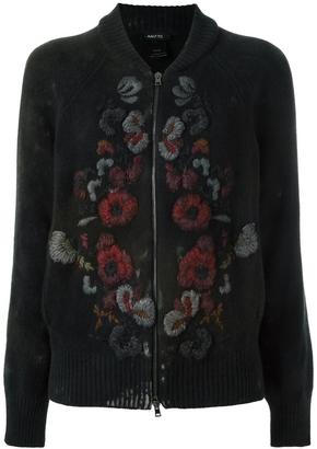 Avant Toi zip fasten floral cardigan - women - Viscose/Cashmere/Wool/Merino - M