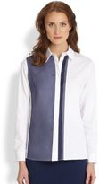 Thumbnail for your product : Saks Fifth Avenue Poplin Organza-Detail Blouse