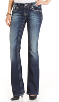 Thumbnail for your product : Miss Me Distressed Lace-Inset Bootcut Jeans, Dark Blue Wash