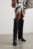 Thumbnail for your product : Isabel Marant Litz Leather-trimmed Suede Knee Boots - Black