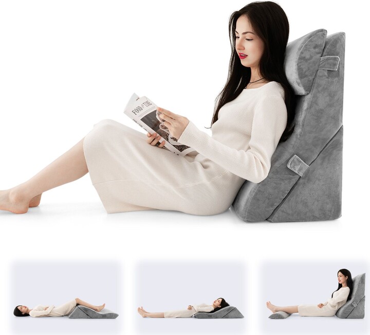 Dunelm Memory Foam Back Sleeper Large Wedge Back Pillow White