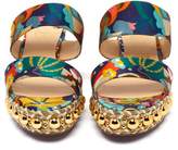 Thumbnail for your product : Christian Louboutin Janitag 60 Floral-print Satin Flatform Sandals - Womens - Pink Multi