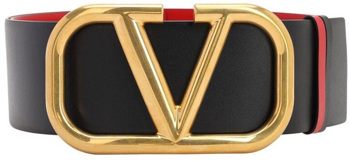 Valentino Garavani 7CM Reversible V Logo leather belt - ShopStyle