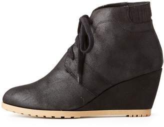 Charlotte Russe Lace-Up Wedge Ankle Booties