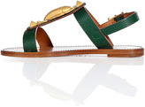 Thumbnail for your product : Valentino Leather Flat Sandal with Scarab Charm