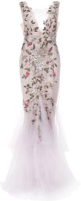 Marchesa floral beaded gown