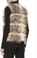 Thumbnail for your product : Sofia Cashmere Striped Badger Fur Vest