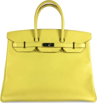 Hermès - Authenticated Calvi Purse - Leather Yellow Plain for Women, Never Worn