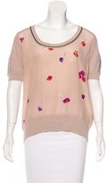 Thumbnail for your product : Sonia Rykiel Silk Paneled Knit Top