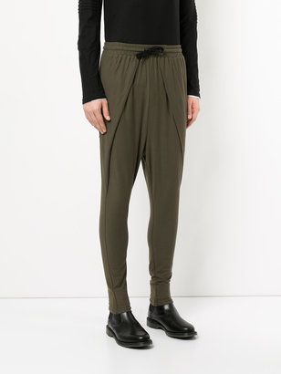 First Aid To The Injured crop crotch slim leg track pants
