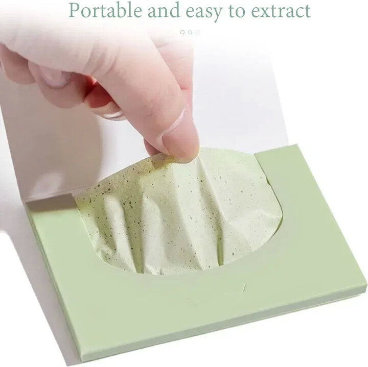 BOLUOYIN 100pcs Women Face Oil Absorbing Paper Beauty Woman Facial Care Paper Absorbs Facial Fat Beauty Matcha Anti-Grease Paper Wipes
