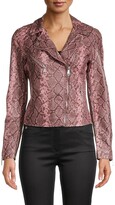 Thumbnail for your product : Vigoss Snakeskin-Print Faux Leather Jacket