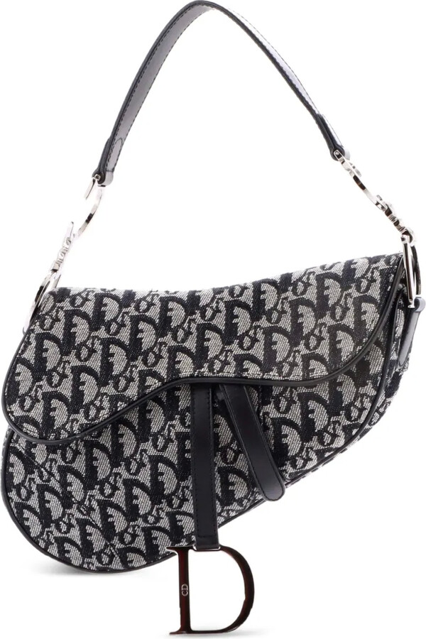 Christian Dior Pre-Owned Vintage Saddle Bag Diorissimo Canvas Medium shoulder bag