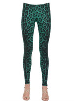 Thumbnail for your product : Leopard Printed Lycra Jersey Leggings