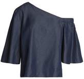 Thumbnail for your product : Tibi One-Shoulder Chambray Top