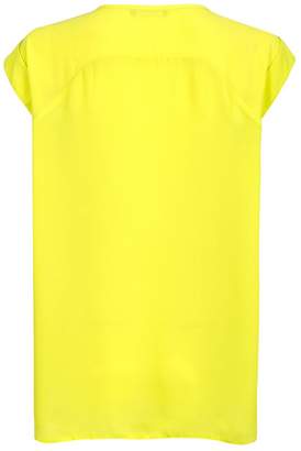 Select Fashion Fashion Womens Yellow Oversized V-Neck Lotus Top - size 12