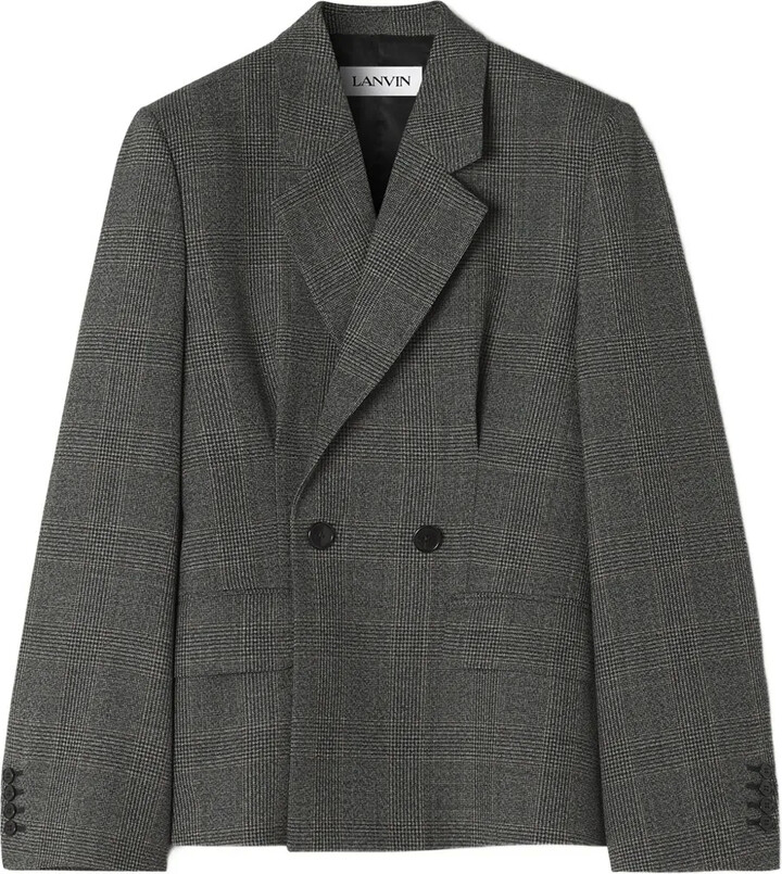 Lanvin Checked Double-Breasted Blazer