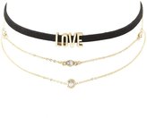 Thumbnail for your product : Charlotte Russe Love Faux Suede & Chain Choker Necklaces - 3 Pack