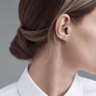 Tiffany & Co. Cobblestone earrings in platinum with diamonds, mini
