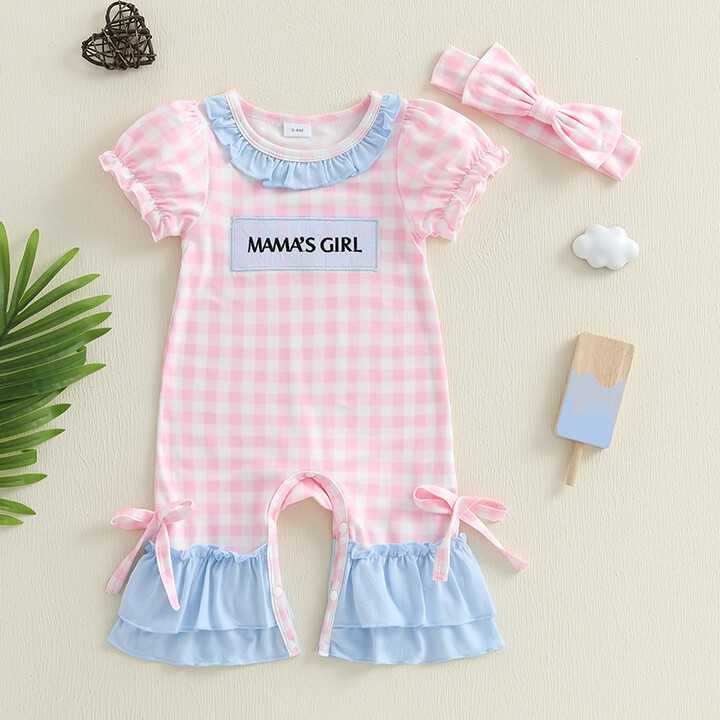 NONE Adorable Toddler Floral Print Sleeveless Romper with Matching Bow Headband Set for Summer Fun Outfits