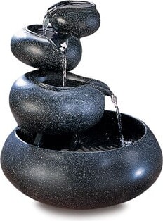 Zingz & Thingz 10" Tiered Bowl Tabletop Fountain By in Black