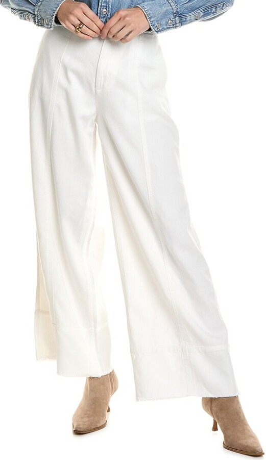 Rag & Bone Featherweight Arianna White Cropped Palazzo Jean