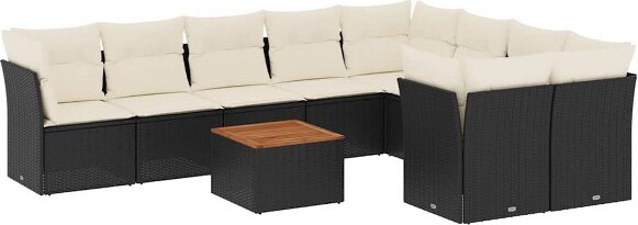 VidaXL vidaXLGardenSofaSetBlack,CreamWhite