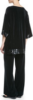 Thumbnail for your product : Joan Vass Velour Sequin-Trimmed Tunic, Petite
