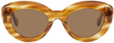 Thumbnail for your product : Loewe Brown and Tan Butterfly Circular Sunglasses