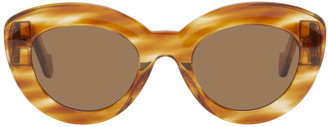 Loewe Brown and Tan Butterfly Circular Sunglasses