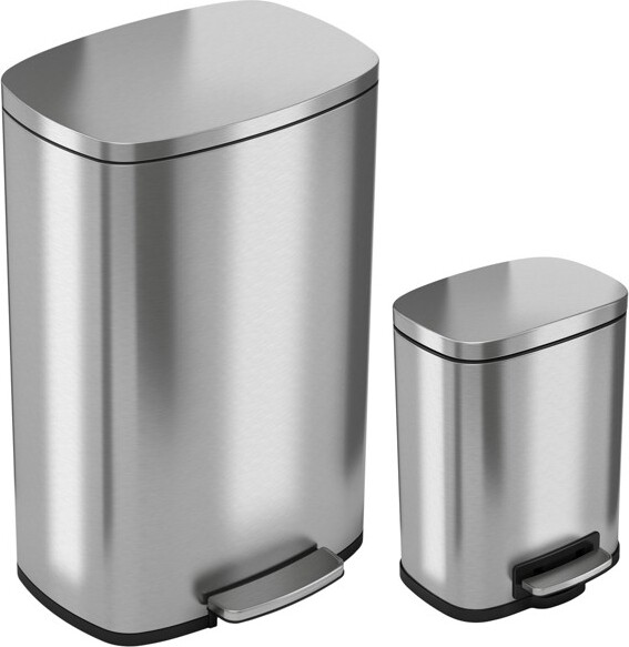 Itouchless Swing Top Kitchen Trash Can 17 Gallon Silver Stainless