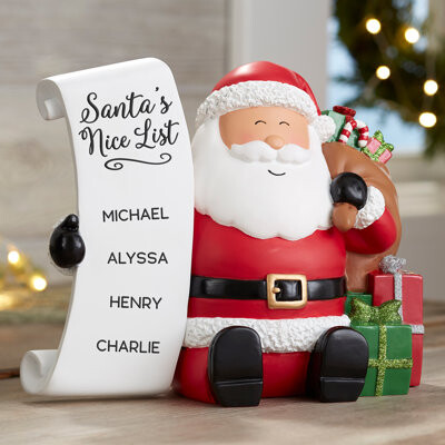 Personalization Mall Santa's Nice List Personalized 3-D Resin Shelf Sitter