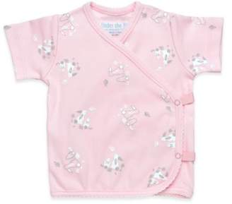 Under the Nile Organic Cotton Newborn Bunny Short Sleeve Kimono Top in Pink
