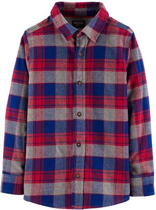 Osh Kosh Oshkosh Bgosh Boys 4-12 Flannel Plaid Button Down Shirt