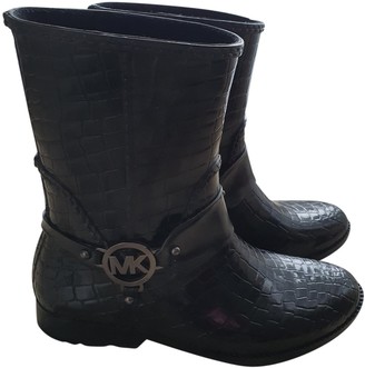 michael kors april leather and knit boot