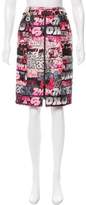 Thumbnail for your product : Giamba Metallic-Accented Graffiti Skirt w/ Tags