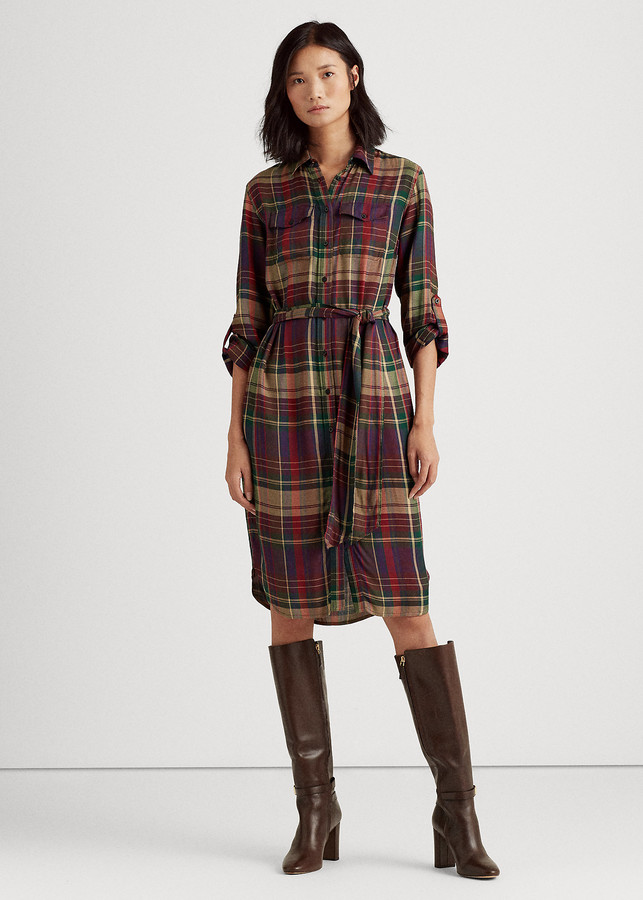 Ralph Lauren Plaid Twill Shirtdress - ShopStyle Day Dresses