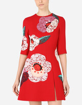 Thumbnail for your product : Dolce & Gabbana Short crepe dress with floral patches