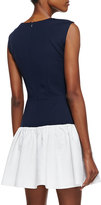 Thumbnail for your product : Erin Fetherston ERIN Sleeveless Drop-Waist Combo Dress, Eclipse Blue/White