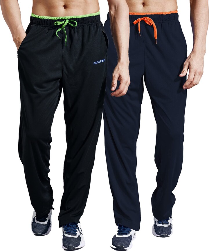 LUWELL PRO Men's Sweatpants with Pockets Open Bottom Athletic Pants for