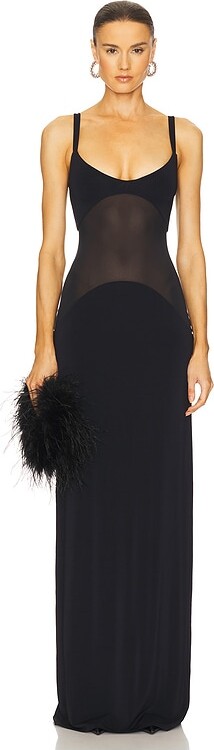 Helsa Sheer Knit Curve Maxi Dress