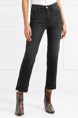 Frame Le Nouveau High-rise Straight-leg Jeans - Dark gray
