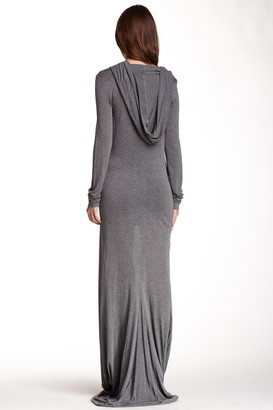 L'Agence Cowl Neck Hooded Maxi Dress